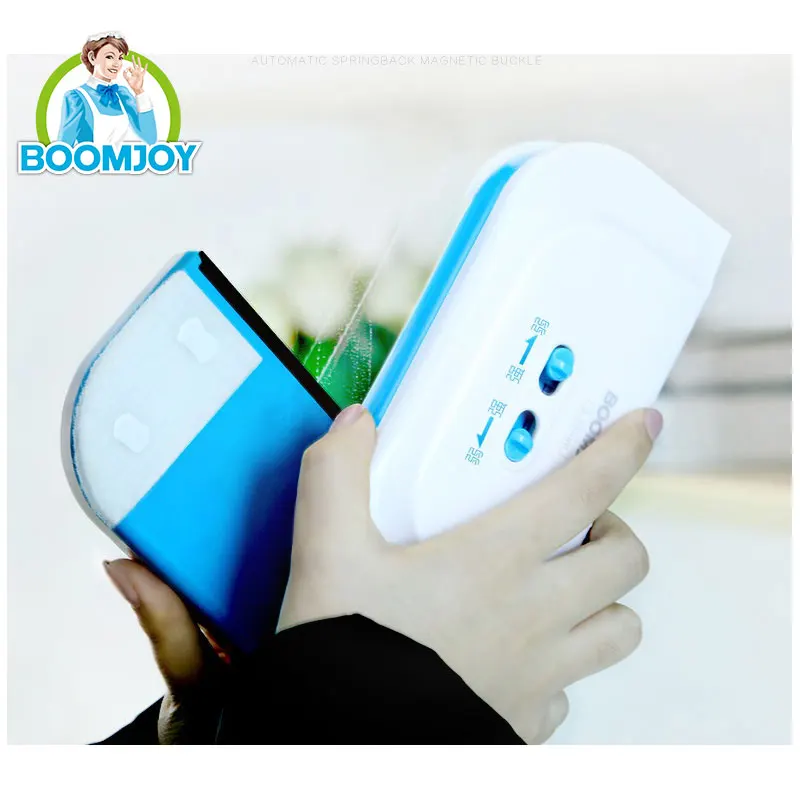 Boomjoy magnetic window cleaner squeegee magic double sides glass window wiper house cleaning tools