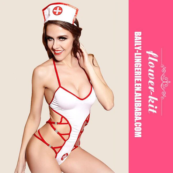 

Cheap Wholesale Nurse Teddy Lingerie Sexy Chinese Nurse Costume, As shown