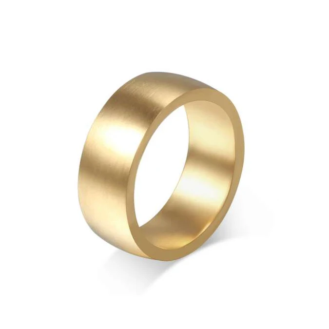 Fashion stainless steel plain gold bands ring,gold ring design for female jewelry