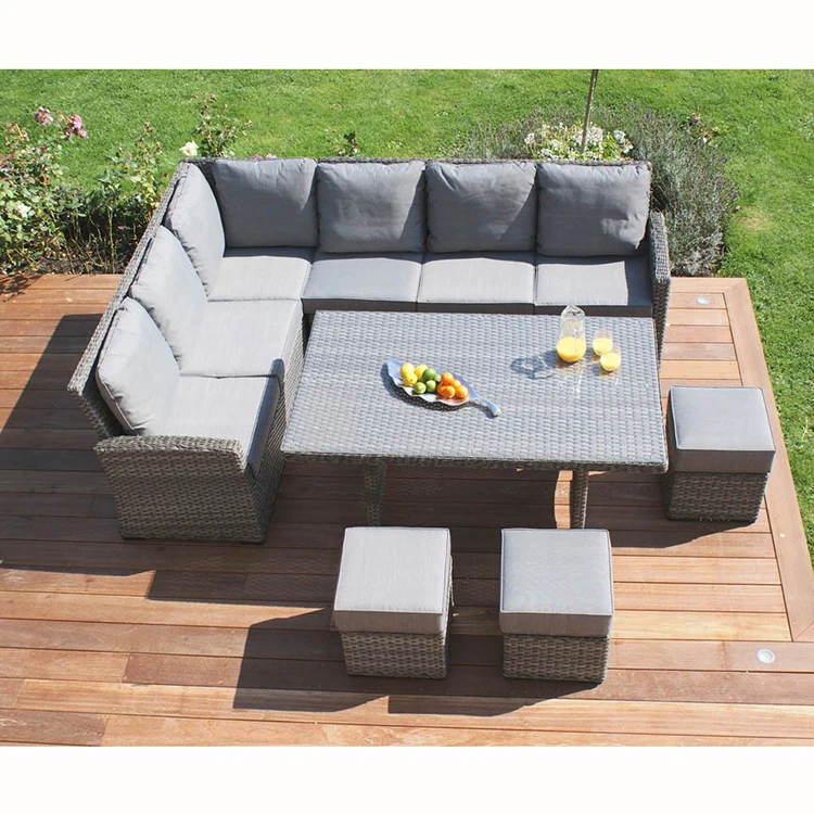 
Luxury corner sofa modern design rattan garden lounge sofa set 