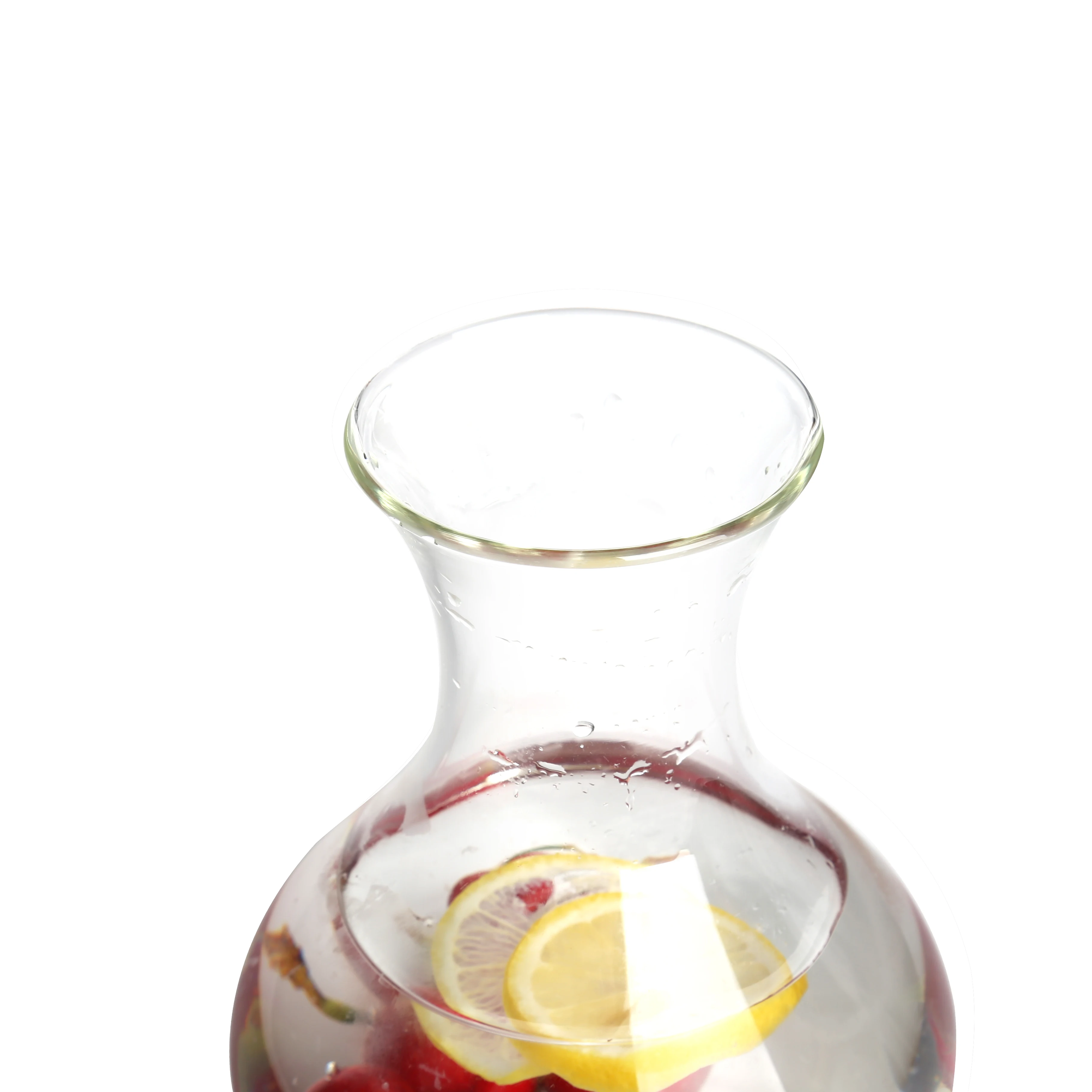 
1500ml Glass Water Carafe Pitcher and Wine Decanter with Stainless Steel Drip Free Pouring Lid 