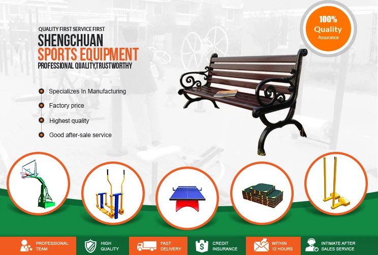 Hot sale wood park garden benchcast iron skeleton