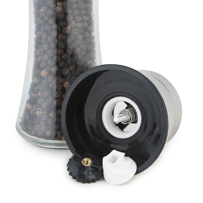 Spice Bottles With Grinder Caps Salt And Pepper Grinder Set Manual
