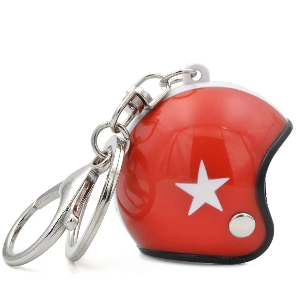 Novelty 12 Pcs Creative Bicycle Helmet Keychain Motorcycle Cute Safety