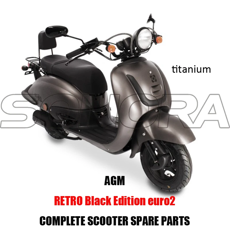Agm Retro Black Edition 50cc Euro2 Euro4 Scooter Body Kit Engine Parts