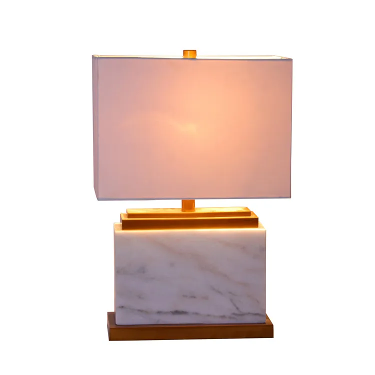 2019 Bedside desk lamp/Gold base with marble  body table light/Metal and marble table lamp