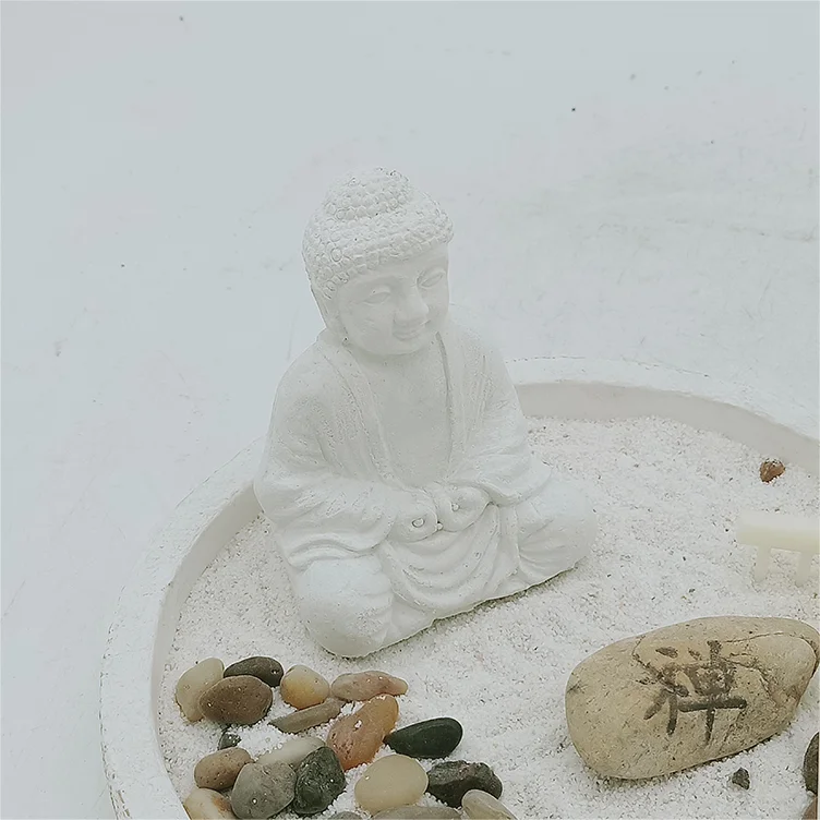 White Buddha Art Mini Zen Decor Feng Shui Crafts For Gift Buddha Zen