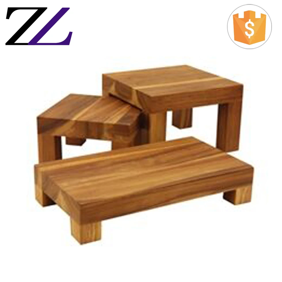 Catering Decorations Acacia Wood Shelves Restaurant Furniture