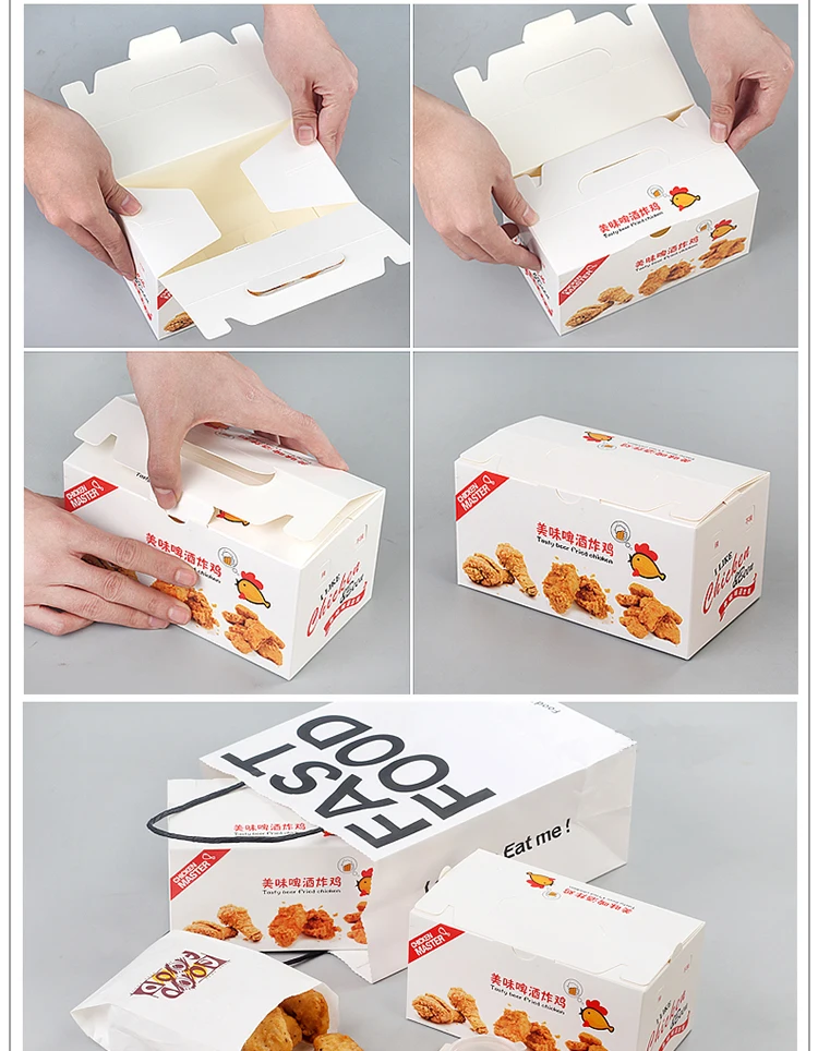 Custom Food Grade Paper Fast Food Packaging Roast Fried Chicken Take
