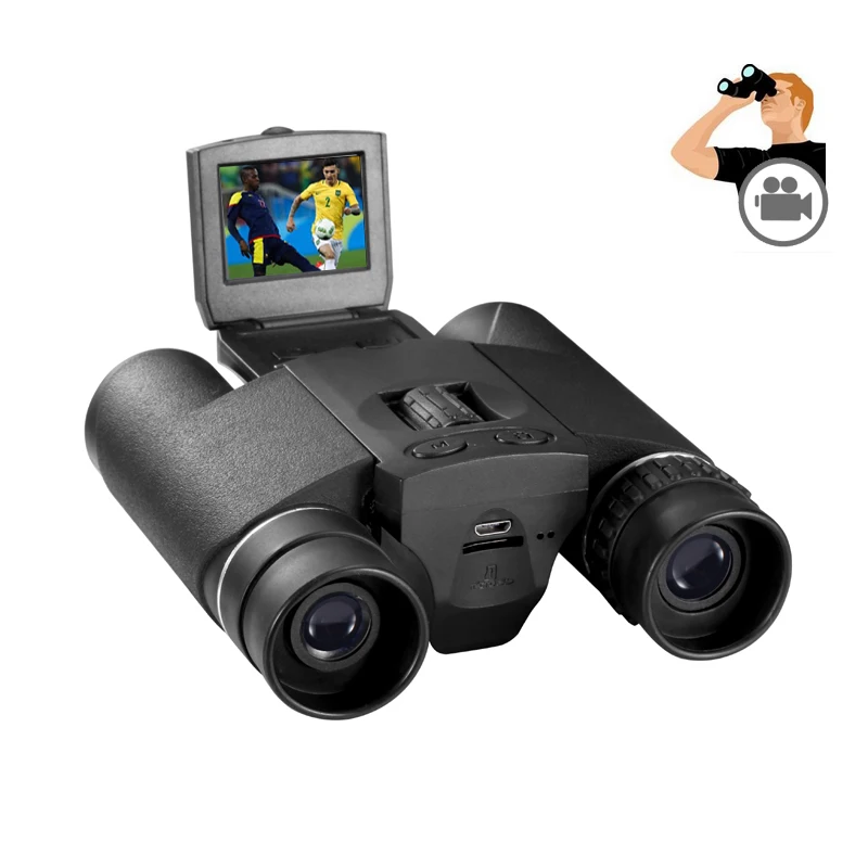 

HD 720P Digital Video Camera Binocular Telescope 10x25 Zoom Binoculars Telescope DVR Photo DB618, Balck