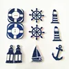 100pcs Assorted Blue Anchor Sea Wooden Buttons for Sewing Knitting Art Craft