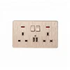 Universal Plug 3 Hole 13a 2 Gang 2 Usb Electrical Wall Switch Socket