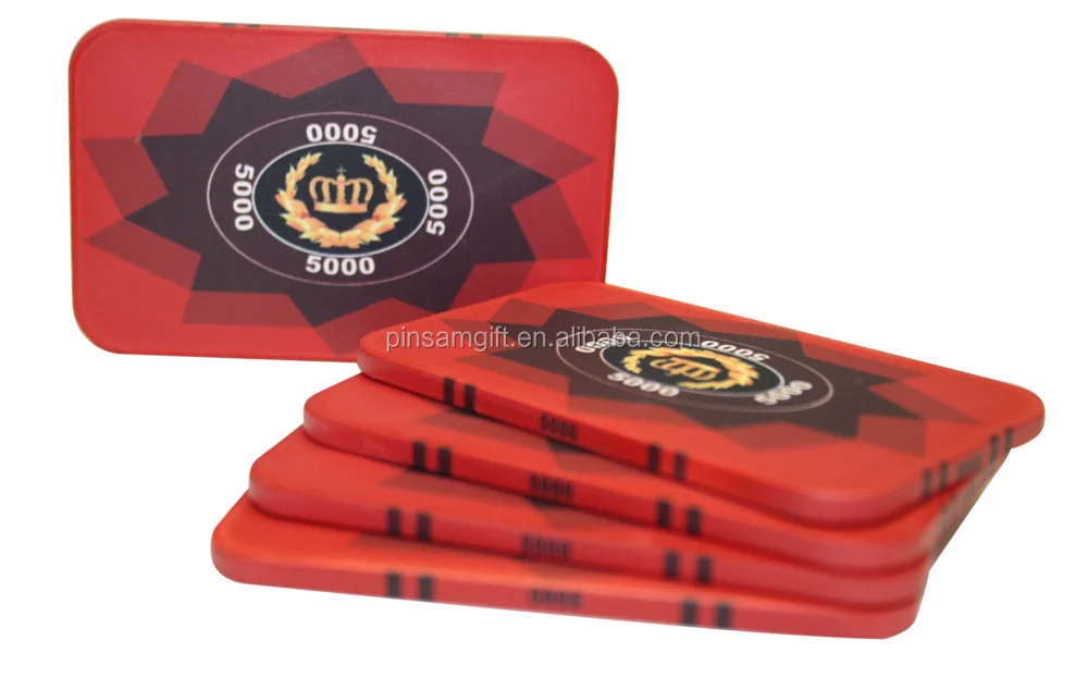 Rectangle Poker Chips 35g Ceramic Square No Value Casino Chips Texas