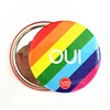 DIY colorful logo custom makeup mirror / metal pocket mirror