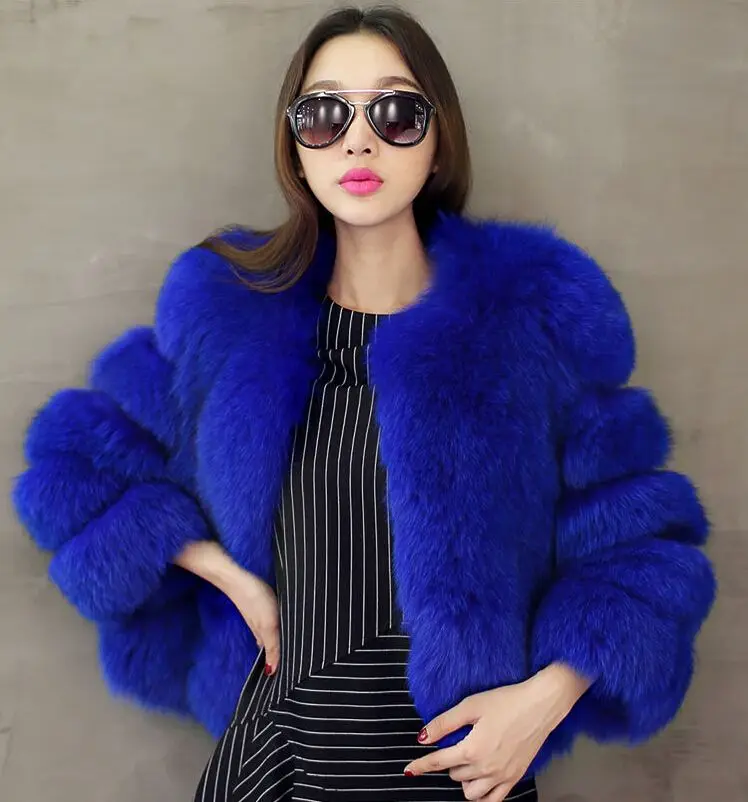 

Women Winter Faux Fur Coat , Thicken Outerwear Colorful Jacket