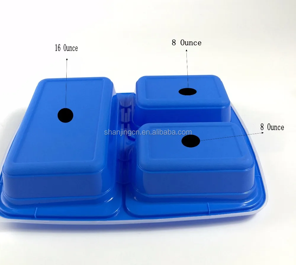 Hot Selling Bpa Free Plastic 3 Compartment Food Storage Containers