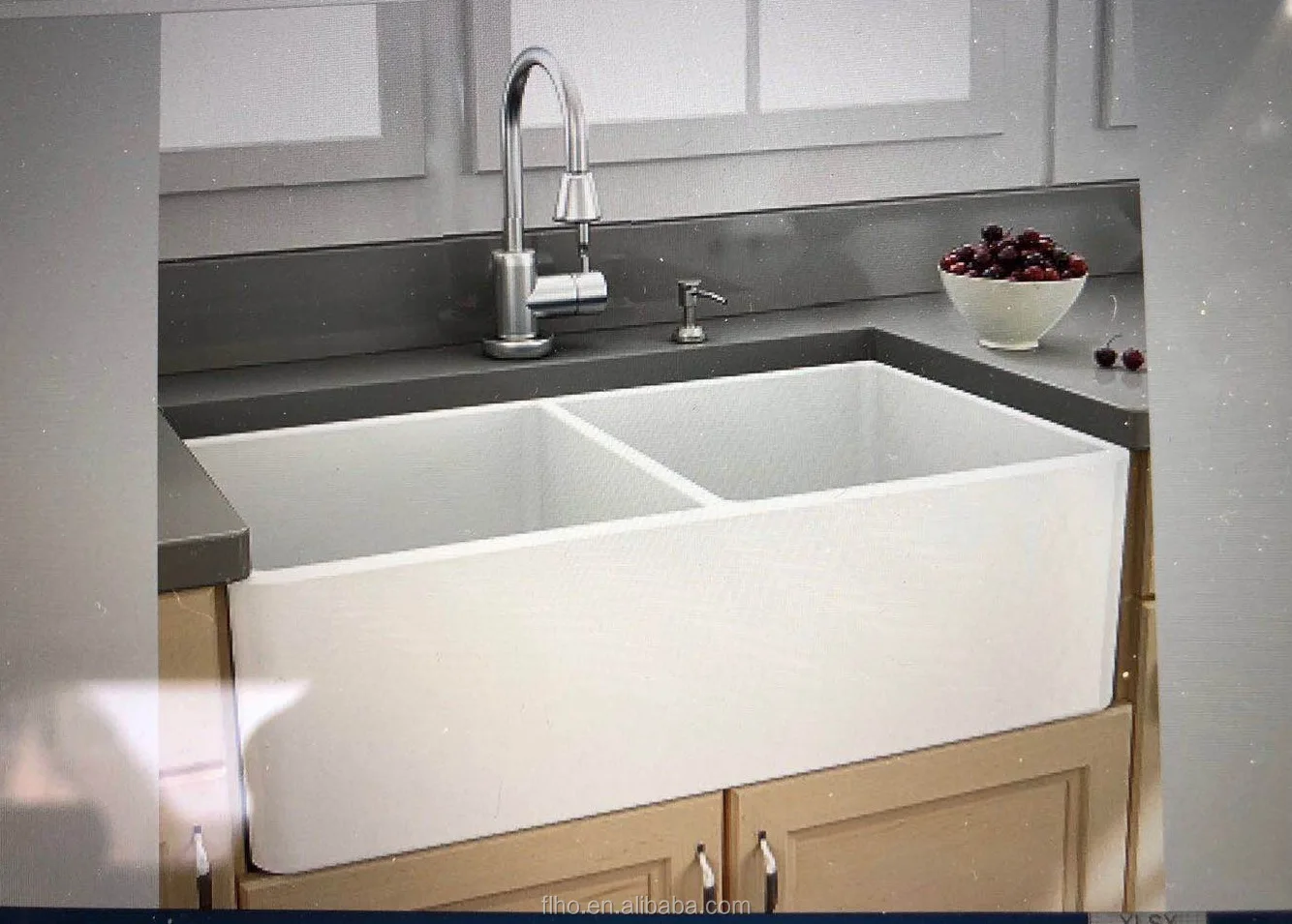 Big White Custom Size Farmhouse Kitchen Sink Apron Front White Non