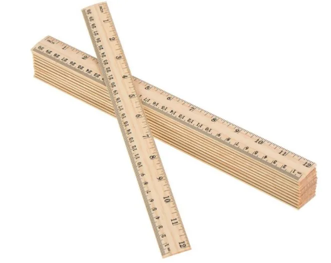 eco-friendly wooden ruler inch & cm metric strai