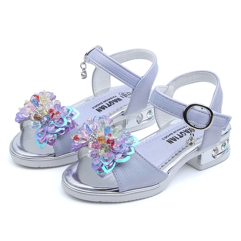 

New summer princess soft jelly dance shoes girl kids sandals shoes, Purple/pink