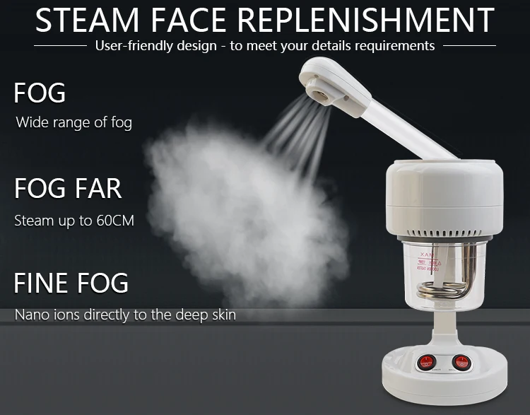 Professional portable beauty table facial ion vapour steamer