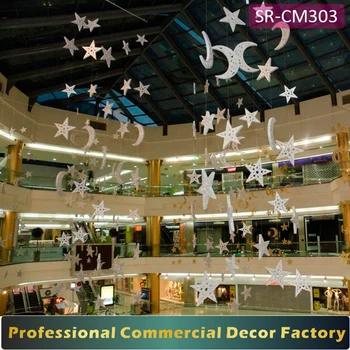 Custom Commercial Ramadan Shopping Mall Hanging Star And 