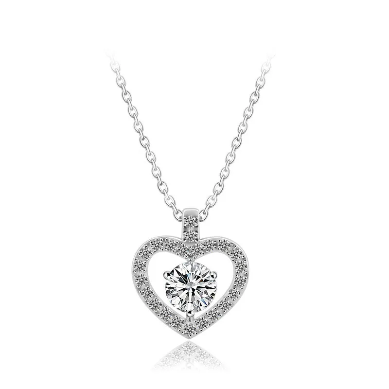 

New fashion smart zircon womens heart pendant necklace