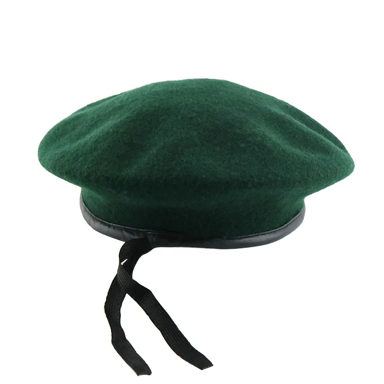 100% Wool blank beret cap green beret hat for man and woman