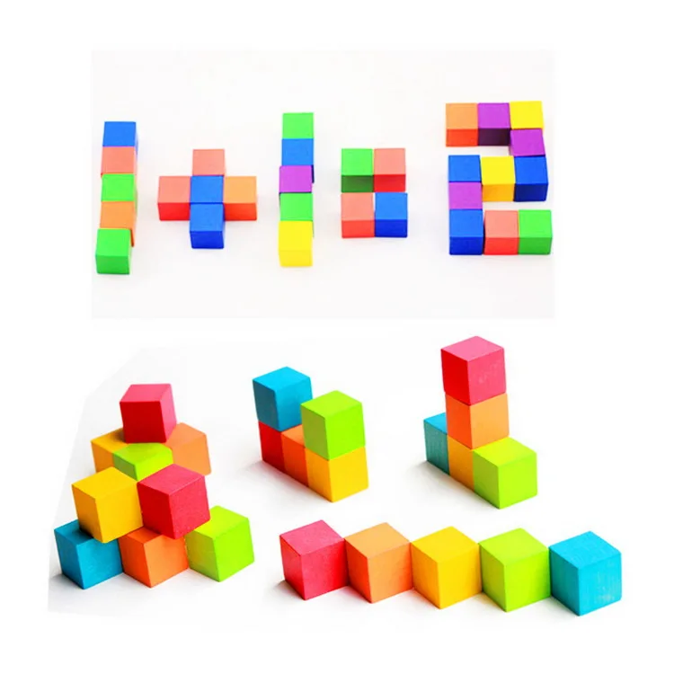 Goodkids Ez1051 New Promotion 3d 100 Pcs Wooden Cube Building Block ...