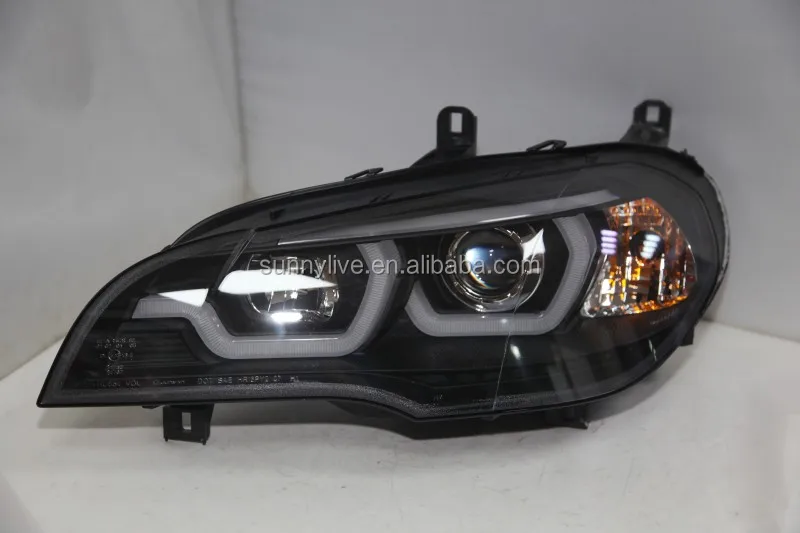 2007-2011 Year For BMW X5 E70 LED Head Light Lamps Black Housing JY