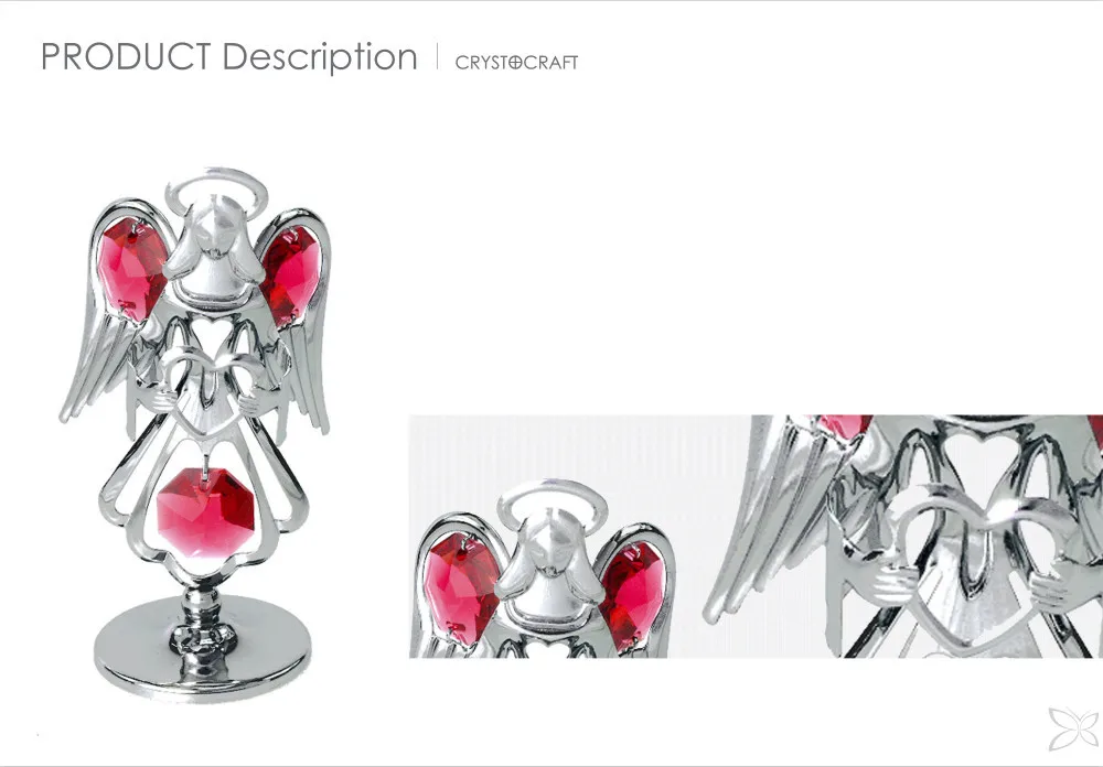 Crystocraft Chrome Plated Metal Guardian Angel Figurines