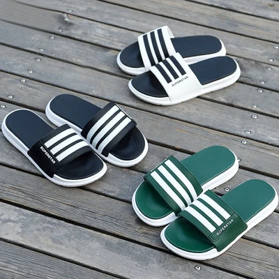 
Summer beach home stripe individual character tide is antiskid soft thick bottom wear-resisting man pvc slipper 