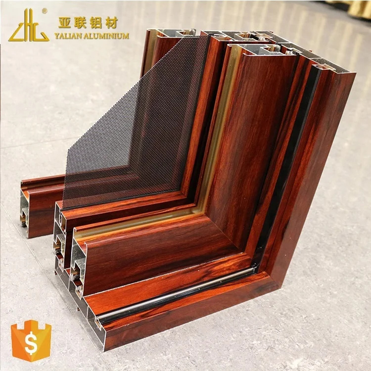 New! Wood Clad Aluminum Window,Aluminum Wood Finish Profile,New Design