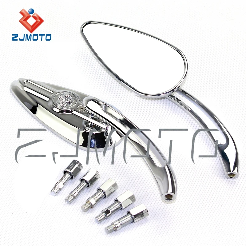 Chrome Rear View Side Mirrors Fit Harley Dyna Sportster Touring XL 883 Cruiser