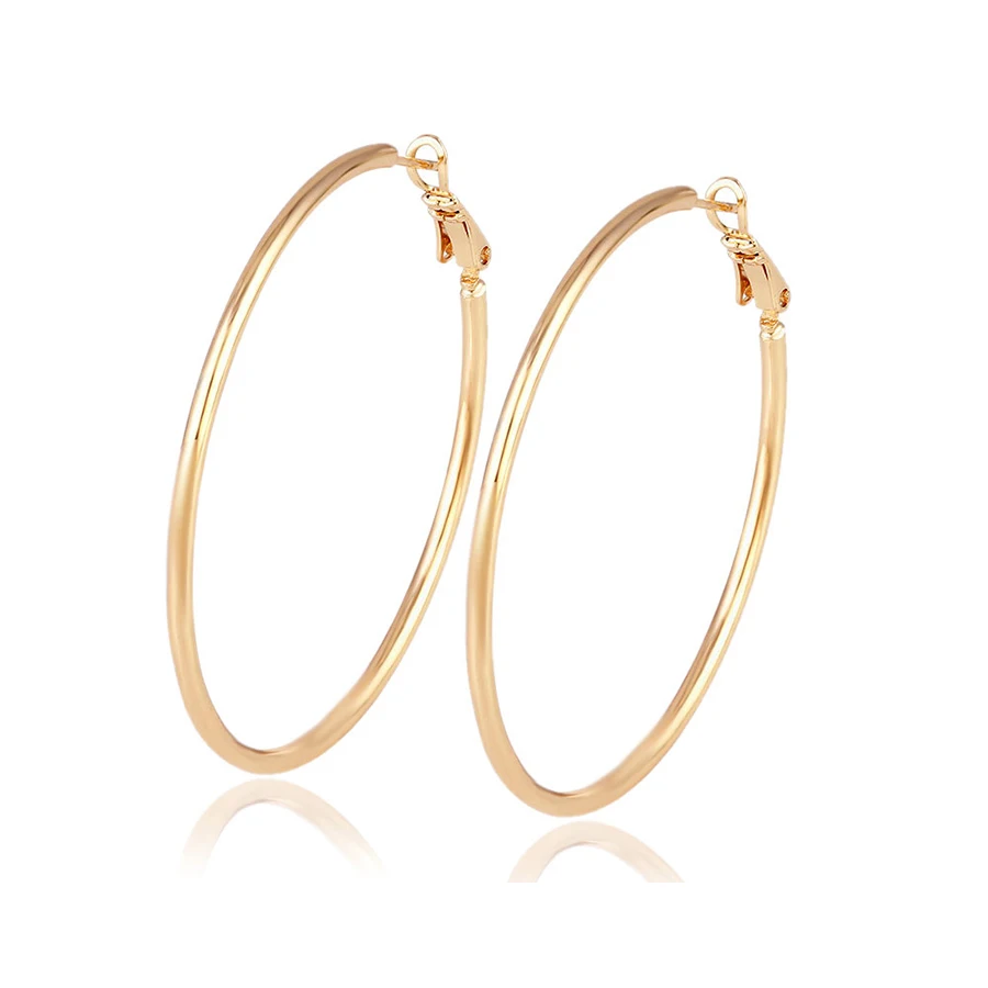 

924171 Xuping Jewelry Simple and Popular Hoop 55 MM Earrings with 18K Gold Plated