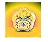 Classic 5 Valve Flower Cartoon Print Design Cute Gift Table Alarm Clock Yellow