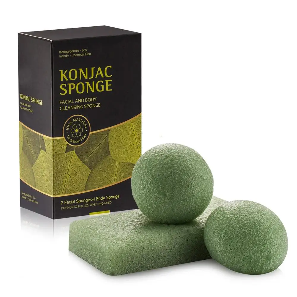 

Eco-friendly And 100% Natural Green Tea Konjac Sponge For Face & Body, Deep Cleansing, Best Gift For Whole Family, Natural (white) / charcoal / green tea / aloe / lavender / red clay