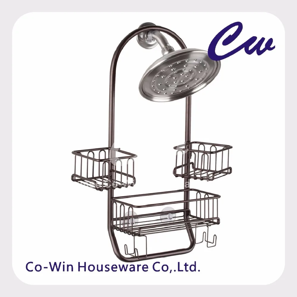 
Bathroom Shower Caddy for Tall Shampoo and Conditioner Bottles, Bronze 