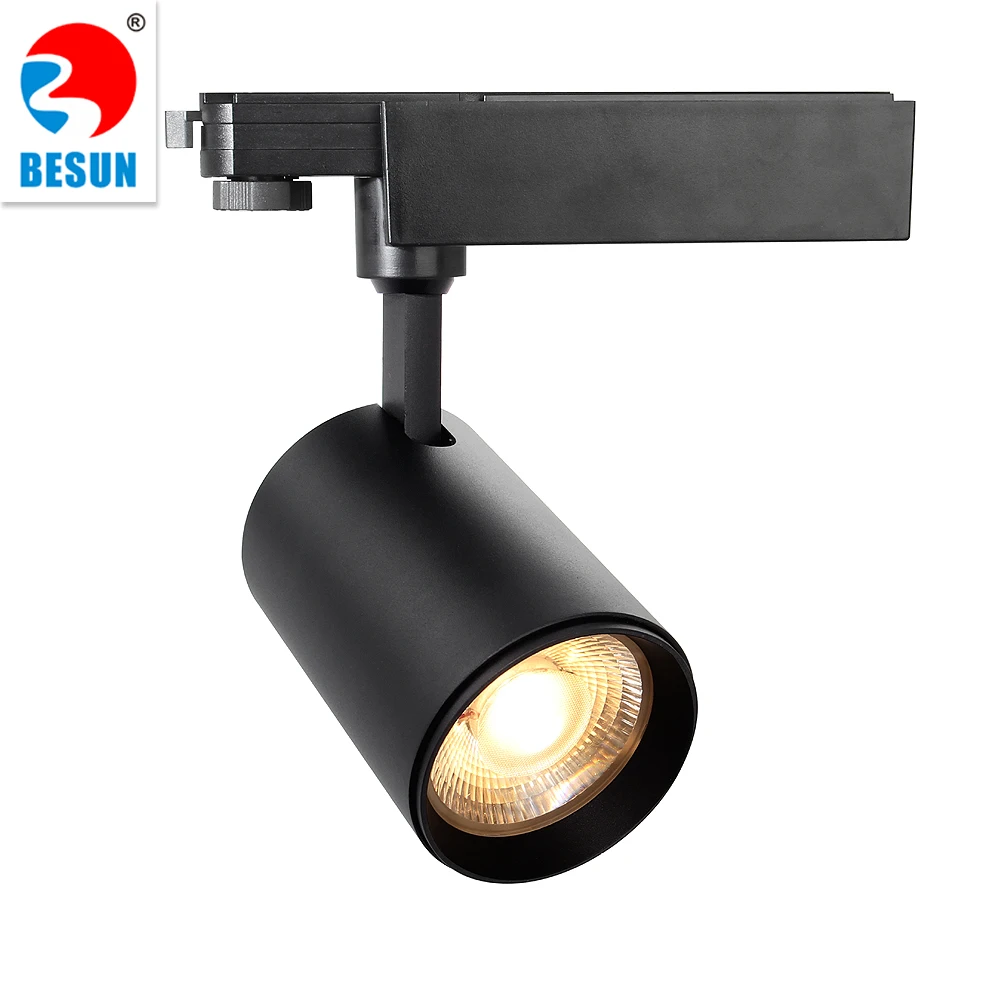 BESUN 35W dip switch CCT and beam angle changeable cob led track light cold forging aluminum zoomable led commercial lighting