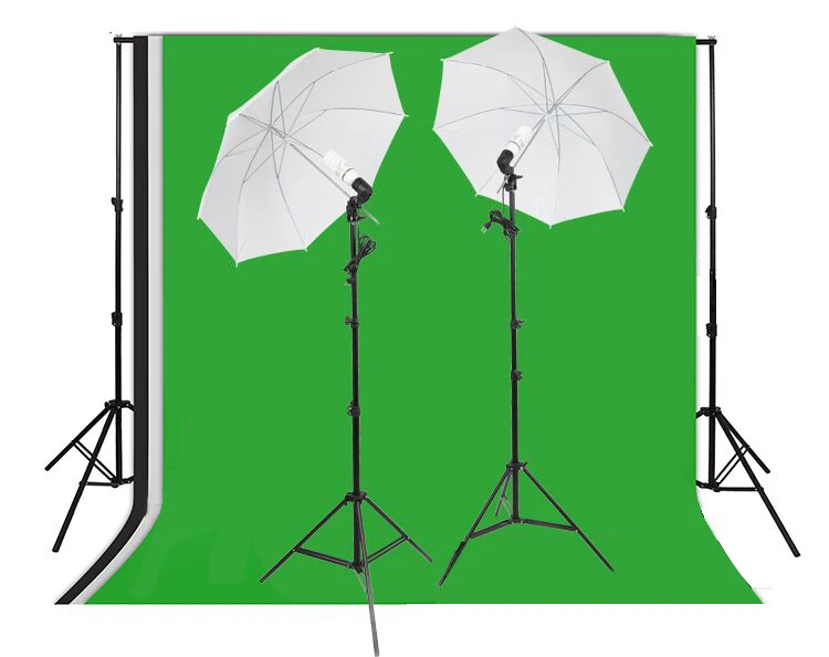 Portable photography studio Backdrops Photo Editing Background Stand With 45w led bulb, soft umbrella,light stand Set