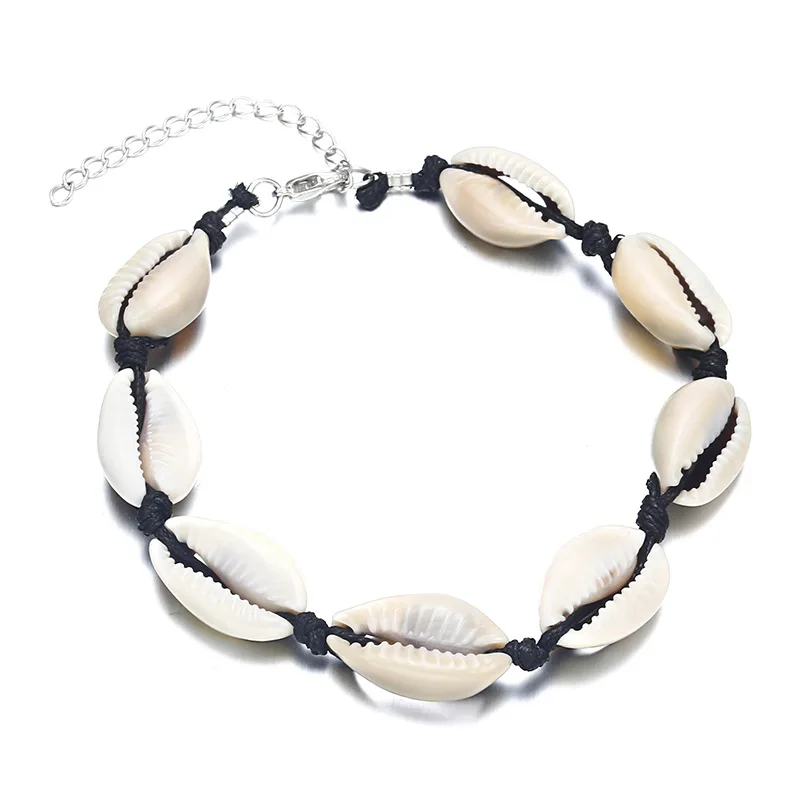 

Boho Style Women Girl Shell Anklet White Natural Oval Shell Bracelet Jewelry Beach Jewelry Anklet