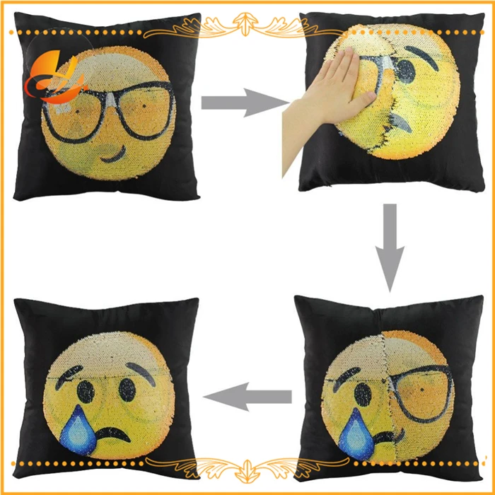 poop emoji pillow sequin