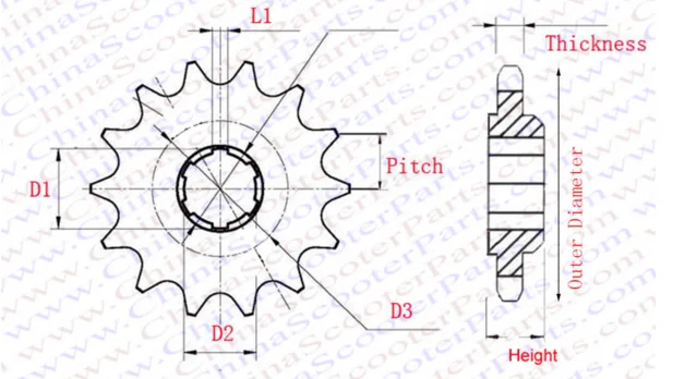 13T Teeth 17mm 428 Chain Front Sprocket Cog PIT TRAIL QUAD DIRT BIKE ATV BUGGY - Foto 6