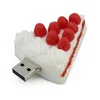 Customized best quality 3D soft PVC cartoon model food pen drive original chip fast speed cake usb flash drive