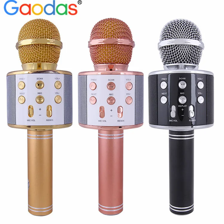 

WS858 Wireless Condenser Karaoke Microphone MobilePhone Player Handheld Mic With Speaker For Family Party Outdoor