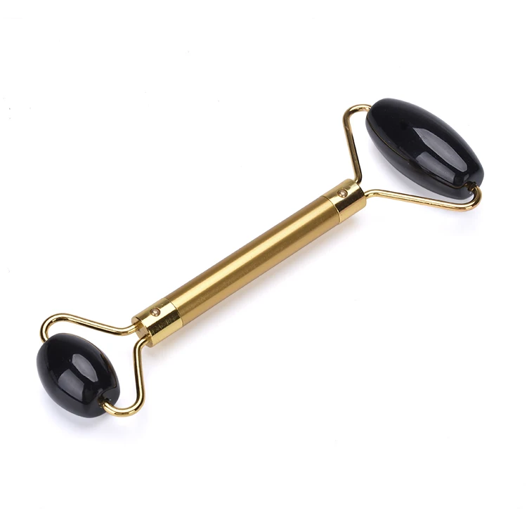 

2019 Massager Skincare Natural Crystal Jade Facial Roller Crystal black obsidian rodillo jade for Anti Aging, N/a