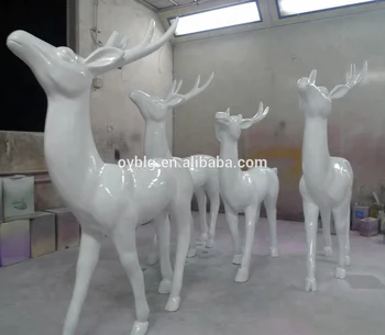 Resin Christmas Fiberglass Reindeer Statues For Sale Life Size