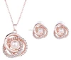 paris elegancy zircon pearl necklace set for women