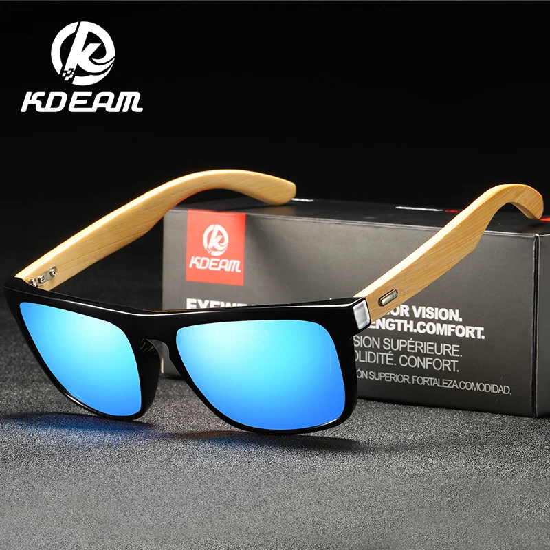 

KDEAM 2019 custom bamboo leg sunglasses vintage wholesale sunglasses China, Picture colors