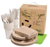100% Compostable Biodegradable Plastic Forks, Bowls ,Plates , Wheatstraw Fiber ,Eco-Friendly, Eco Picnic Pack tablewares