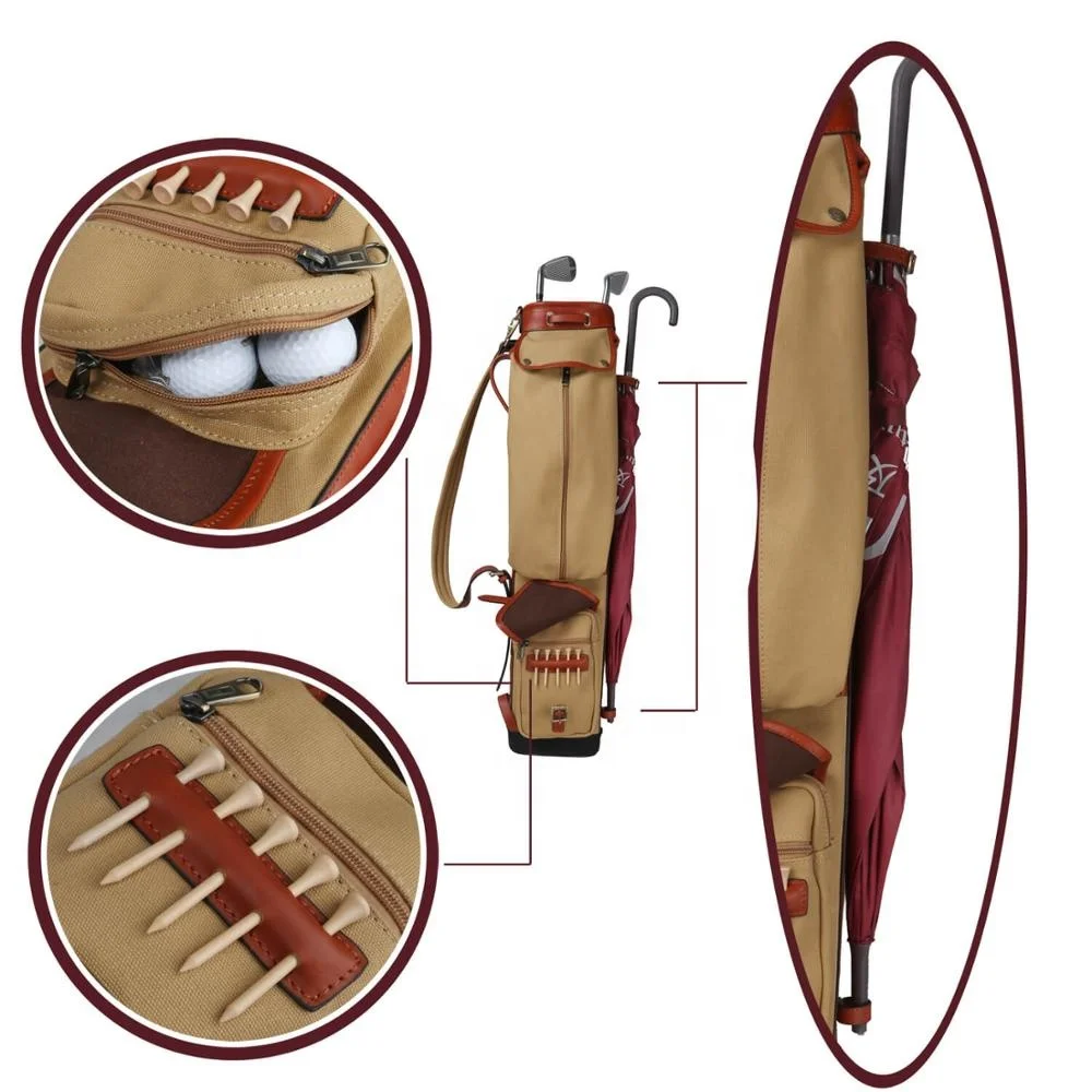 Tourbon Canvas Golf Half Bag Vintage Wholesale Golf Pencil Bag Buy